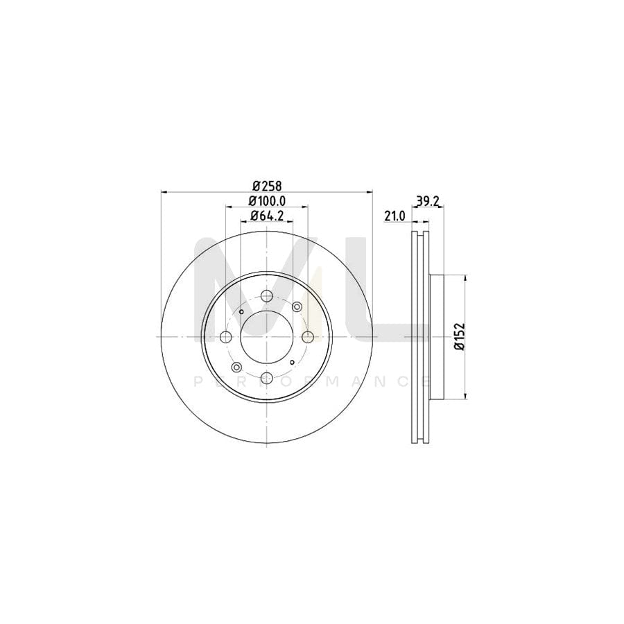 HELLA 8DD 355 114-451 Brake Disc Internally Vented, without wheel hub, without wheel studs | ML Performance Car Parts