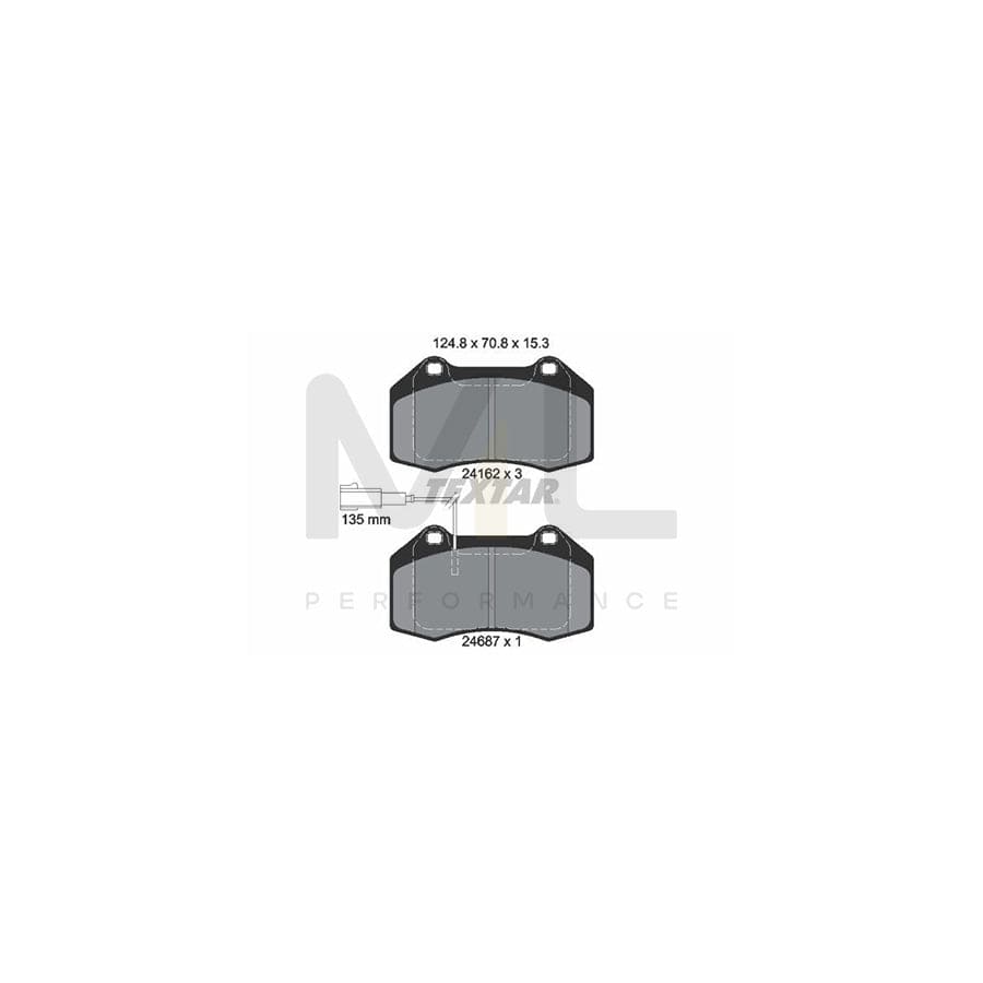 TEXTAR 2416202 Brake pad set with integrated wear warning contact