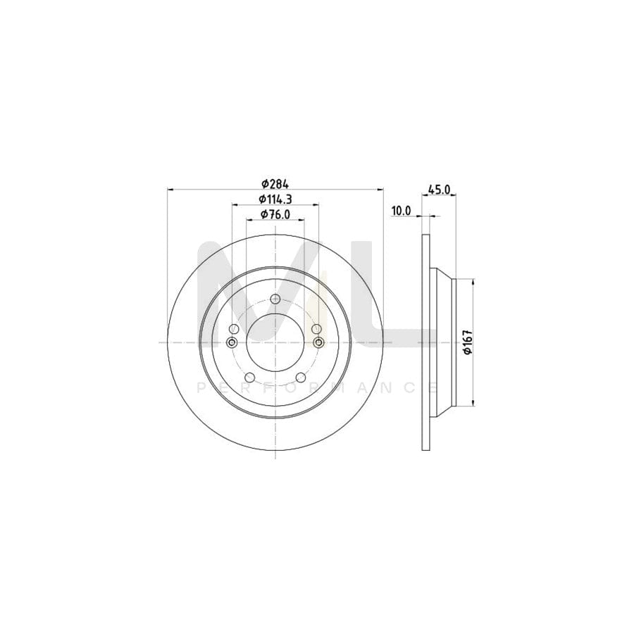 HELLA PRO 8DD 355 120-471 Brake Disc Solid, Coated, without wheel hub, without wheel studs | ML Performance Car Parts