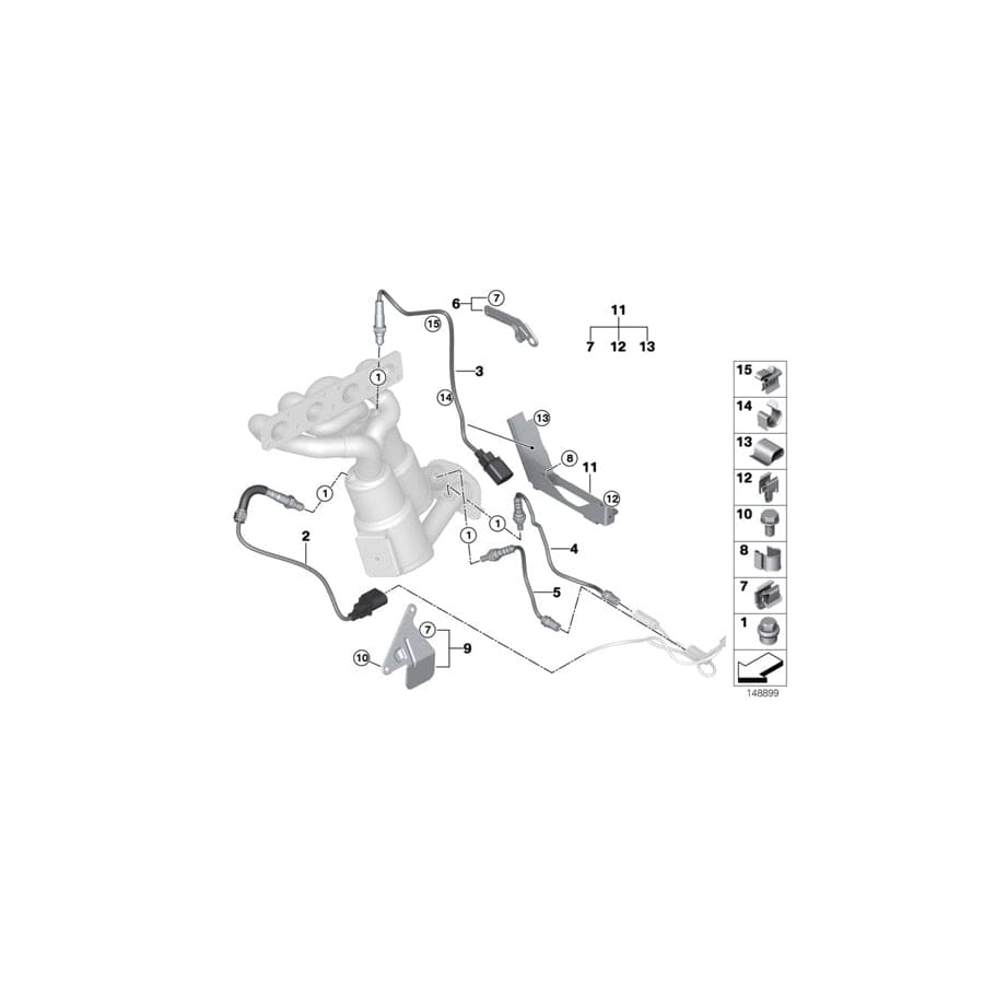 Genuine BMW 11787530296 E90 E87 E91 Bracket F Plug Oxygen Sensor (Inc. 320si, 120i & 320i)