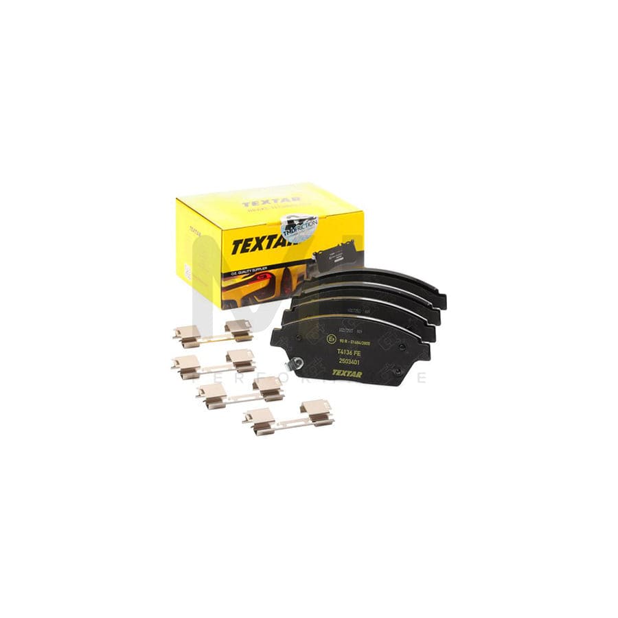 TEXTAR 2503401 Brake pad set with acoustic wear warning, with accessories