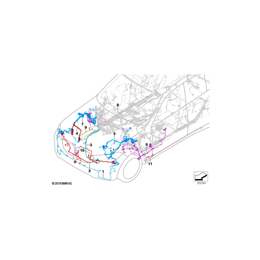 Genuine BMW 61118715381 G06 G05 G07 Rep. Wiring Harness For Electric Fan 400W/ 600W (Inc. X5 30dX, X6 30iX & X5 40iX)