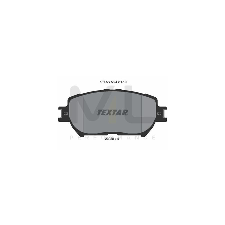 TEXTAR 2392801 Brake pad set not prepared for wear indicator