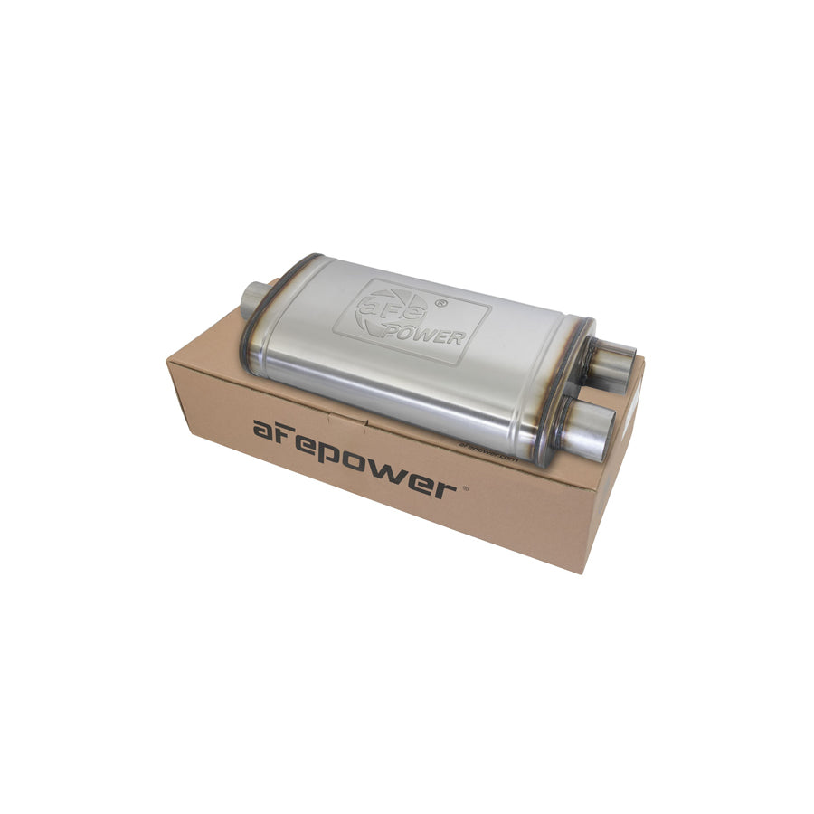 aFe 49M00015 3 IN ID Center/Dual-Outlet x 11 IN W x 6 IN H x 22 IN L - Oval Body Muffler
