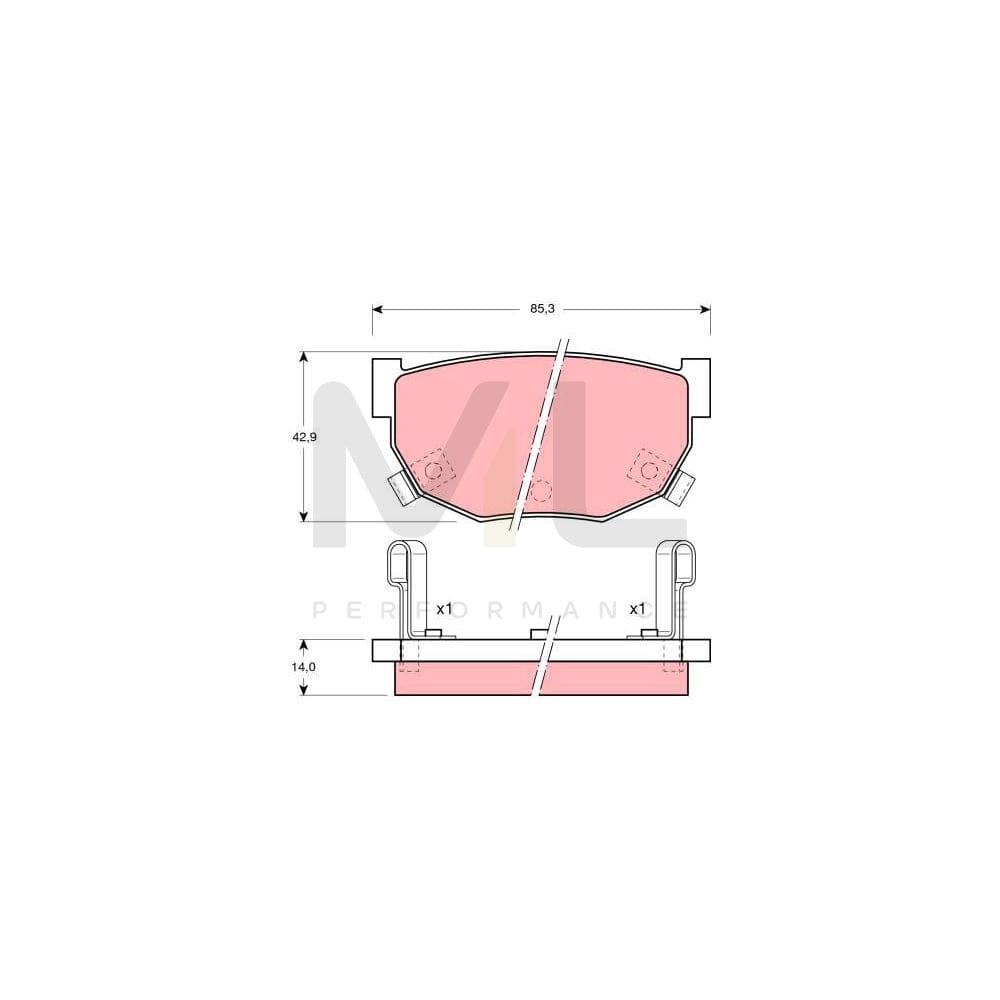 TRW Gdb368 Brake Pad Set With Acoustic Wear Warning