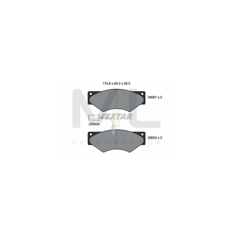 TEXTAR 2900102 Brake pad set for IVECO Daily with integrated wear warning contact