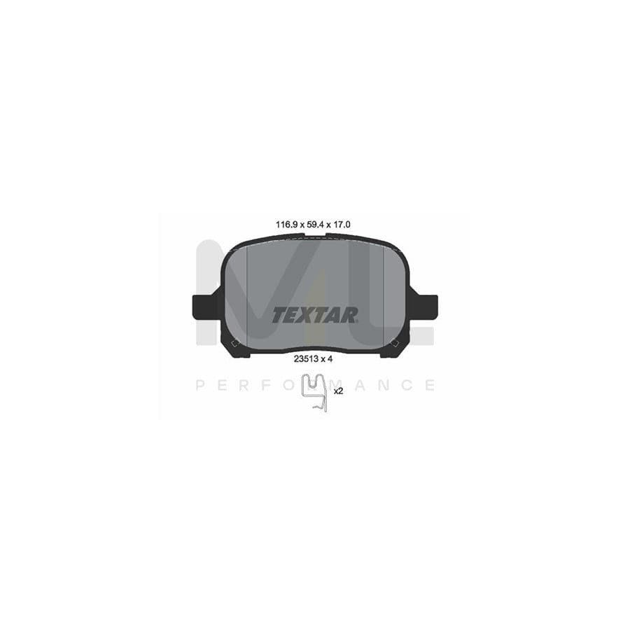 TEXTAR 2351302 Brake pad set with acoustic wear warning