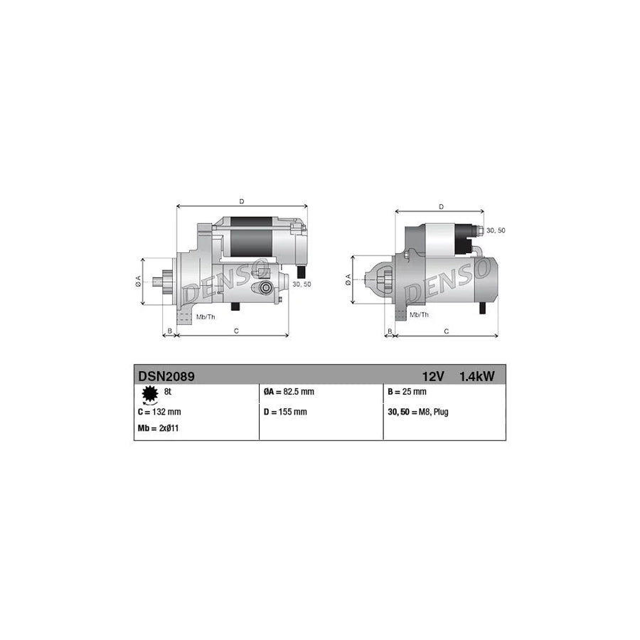 DENSO DSN2089 Starter Motor