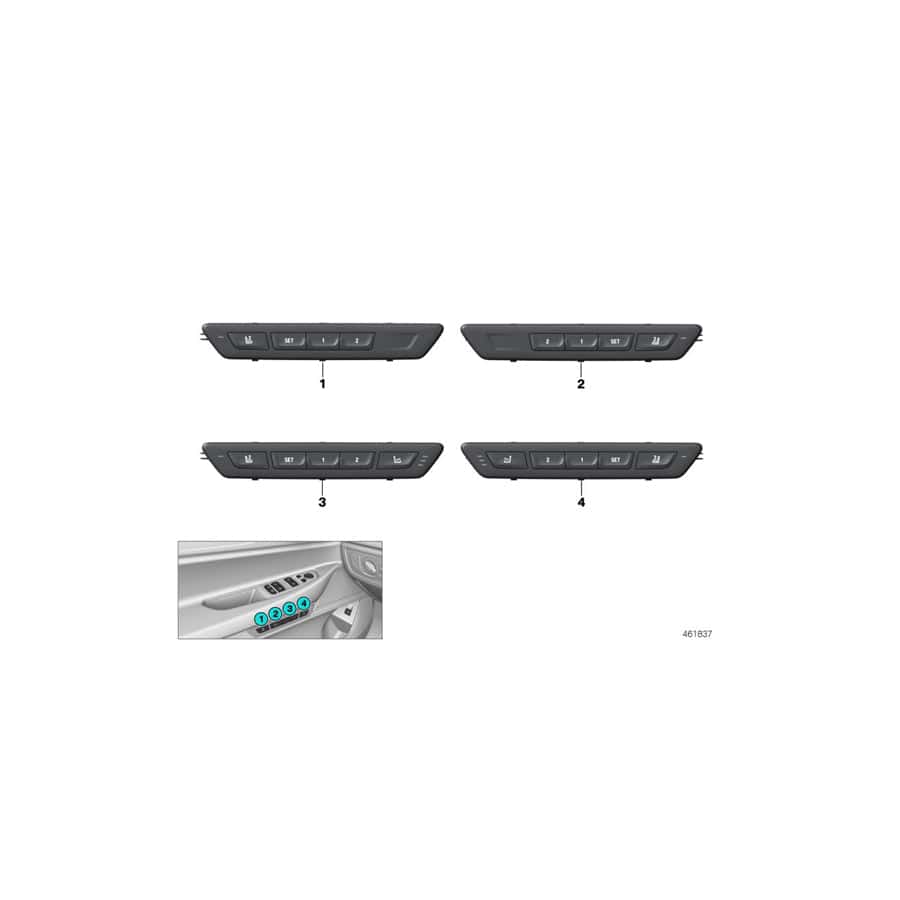 Genuine BMW 61316997294 G11 G12 Operating Facility Seat Functions Left SCHWARZ (Inc. M760LiX, 730dX & 740LdX)