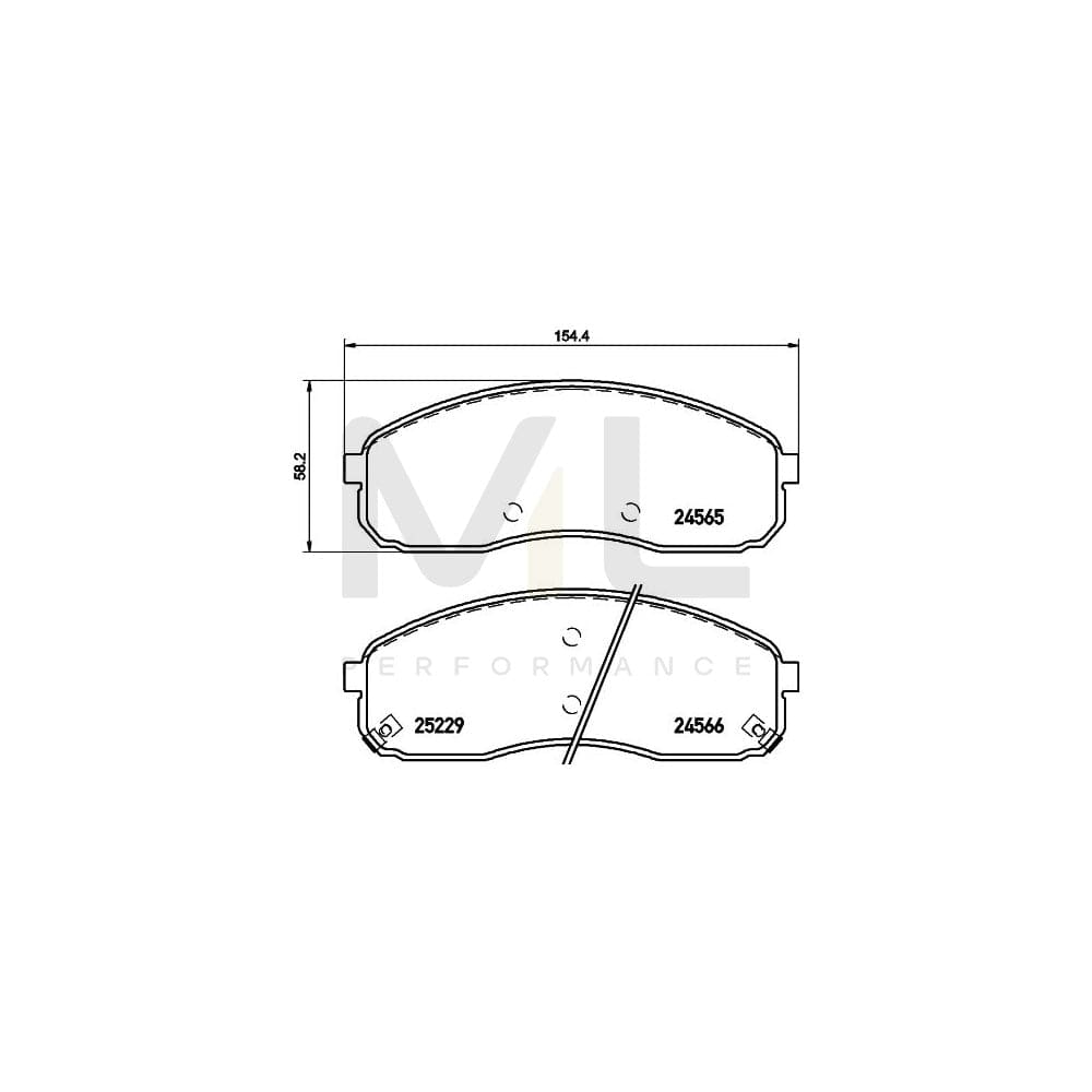 Hella 8DB 355 019-581 Brake Pad Set For Kia Sedona I (Gq) With Acoustic Wear Warning | ML Performance Car Parts
