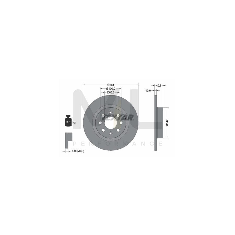 TEXTAR 92145900 Brake Disc Solid, without wheel hub, without wheel studs  - 1 piece