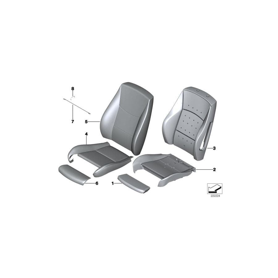 Genuine BMW 52107255681 F25 Leather Cover Sport Backrest Left ROTBRAUN (Inc. X3)