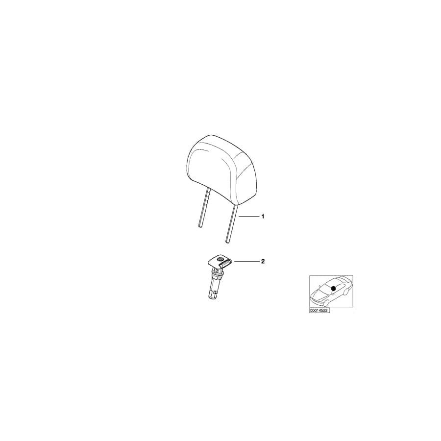 Genuine BMW 52107063367 E46 Headrest Imitation Leather SCHWARZ (Inc. 330d, 328Ci & 320d)