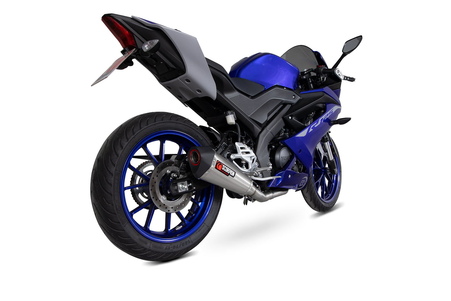 Scorpion RYA115SYSSEO Yamaha YZF-R125 Serket Taper Full System - Brushed Stainless Steel Sleeve | ML Performance UK UK