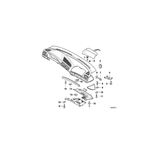 Genuine BMW 51458218248 E38 Right Dashboard Centering Support (Inc. 750iLP, 750iLS & 730iL)
