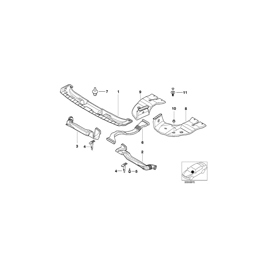 Genuine BMW 64228159764 E39 Rear Heater Duct (Inc. 525td, 530d & 523i)