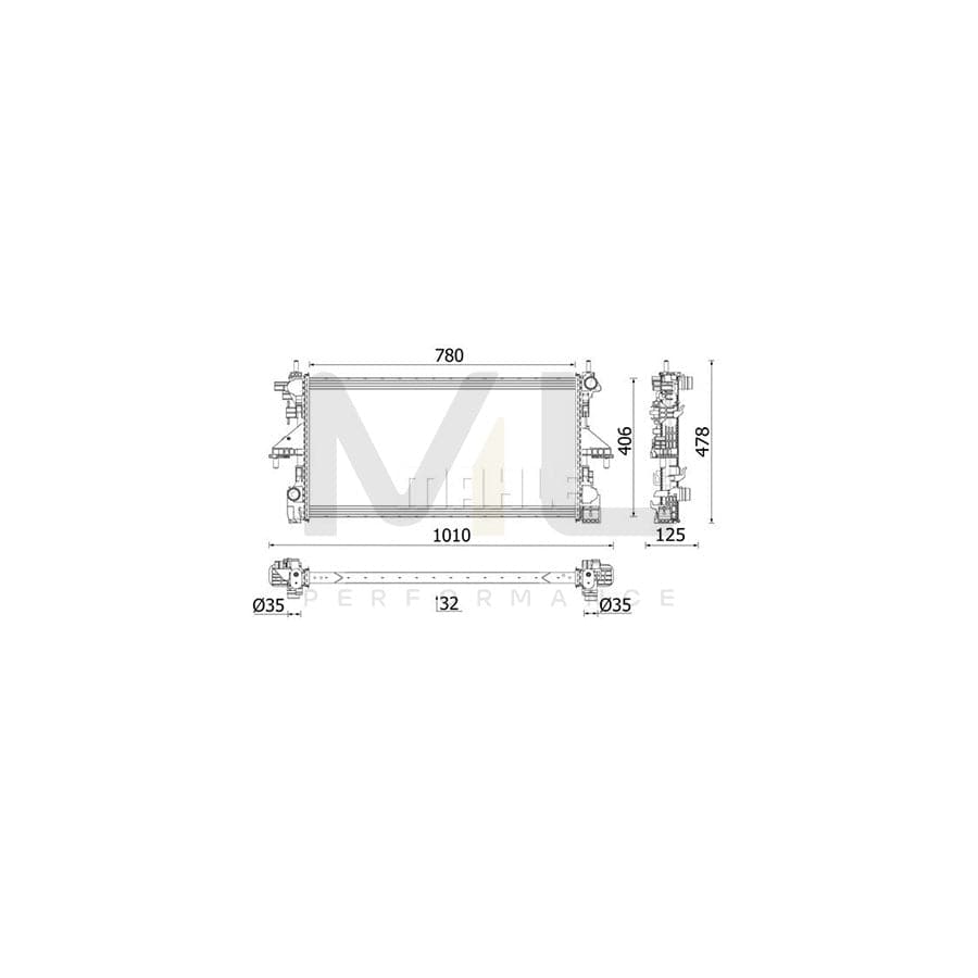 MAHLE ORIGINAL CR 2638 000P Engine radiator for FIAT DUCATO Brazed cooling fins, Aluminium | ML Performance Car Parts