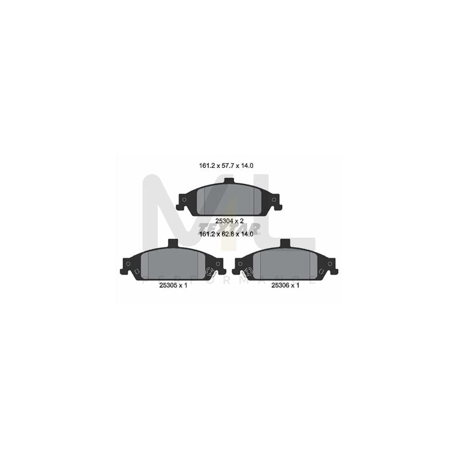 TEXTAR 2530401 Brake pad set with acoustic wear warning