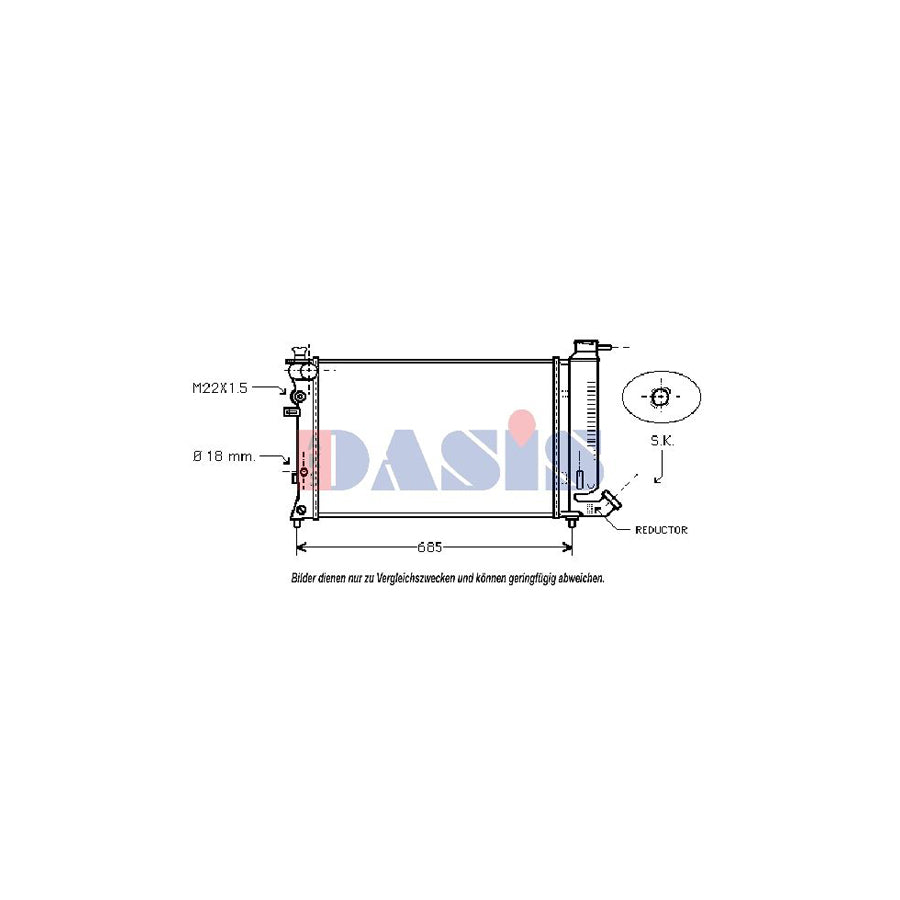 AKS Dasis 131100T Engine Radiator