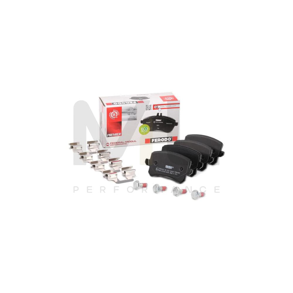 Ferodo Premier Eco Friction FDB4058 Brake Pad Set Not Prepared for Wear Indicator, With Brake Caliper Screws, With Accessories