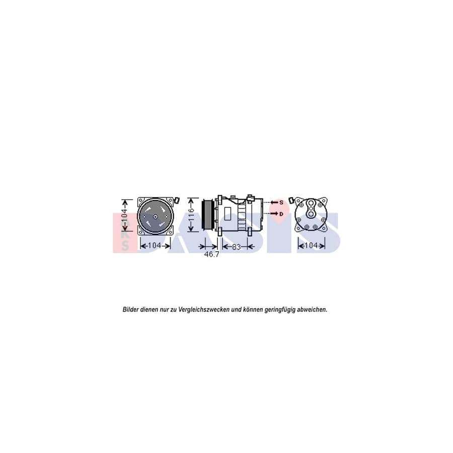AKS Dasis 852642N Compressor, Air Conditioning for VW Transporter