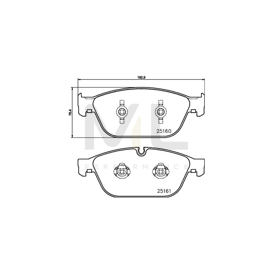 TEXTAR 2516001 Brake pad set incl. wear warning contact