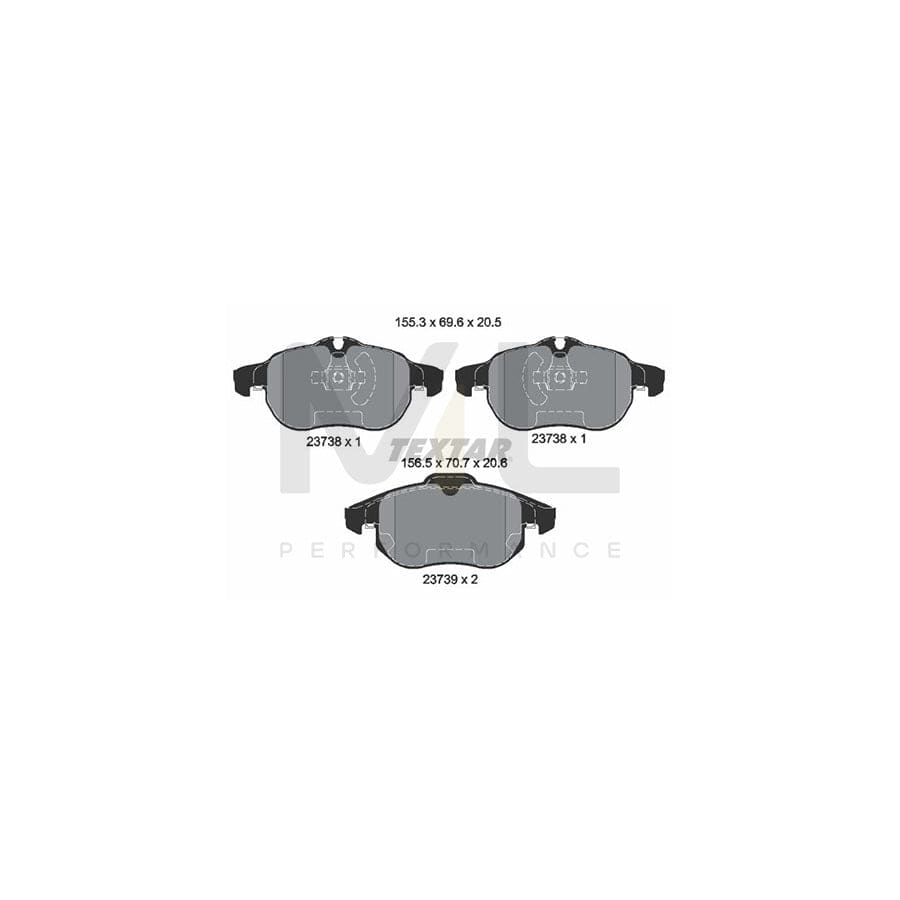 TEXTAR 2373807 Brake pad set prepared for wear indicator
