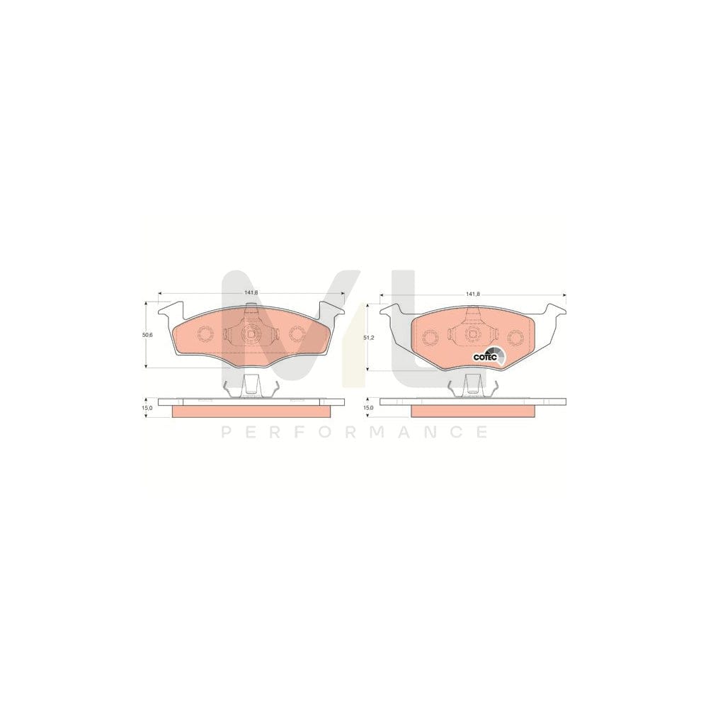 TRW Cotec Gdb1306 Brake Pad Set Not Prepared For Wear Indicator