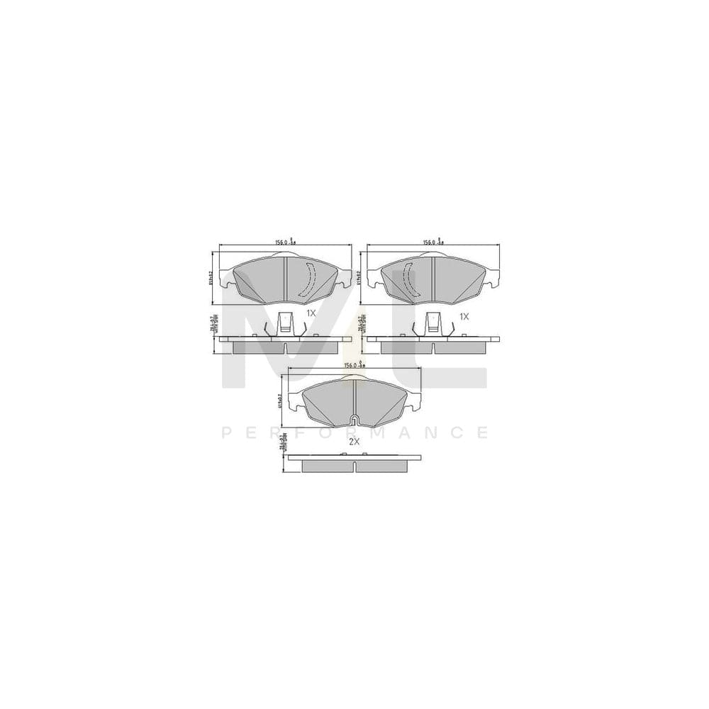 Ferodo Premier FDB1550 Brake Pad Set for Chrysler Sebring With Acoustic Wear Warning, With Piston Clip, Without Accessories