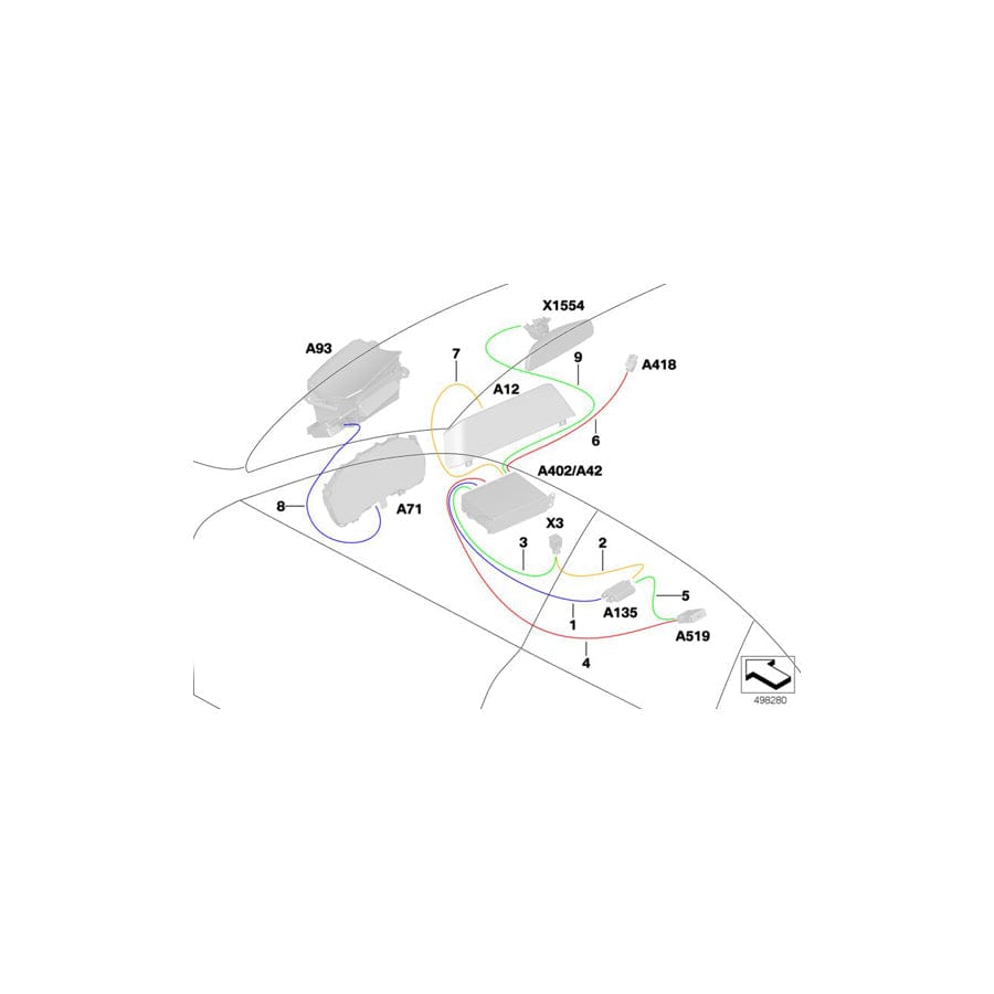 Genuine BMW 61118719642 G20 G21 Connecting Line Cluster / Hud L= 740mm (Inc. 320dX, 320d & 330e)