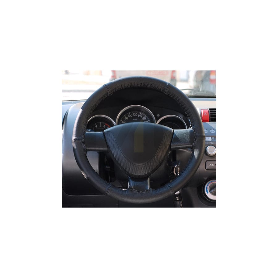 CARPASSION 10052 Steering wheel cover Black, Ø: 39-41cm, Leather, lace up