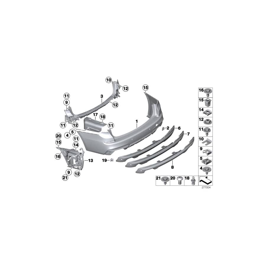 Genuine BMW 51122354342 F07 Set Of Mounts For Pdc Sensor, Rear PDC (Inc. 520d, 530d & 550iX 4.0)