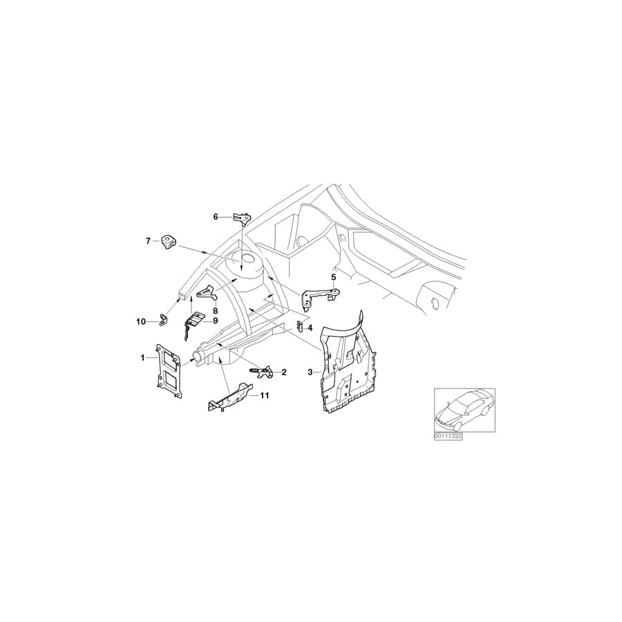 Genuine BMW 41117064492 E85 E86 Bracket, Sra Container, Bottom (Inc. Z4)