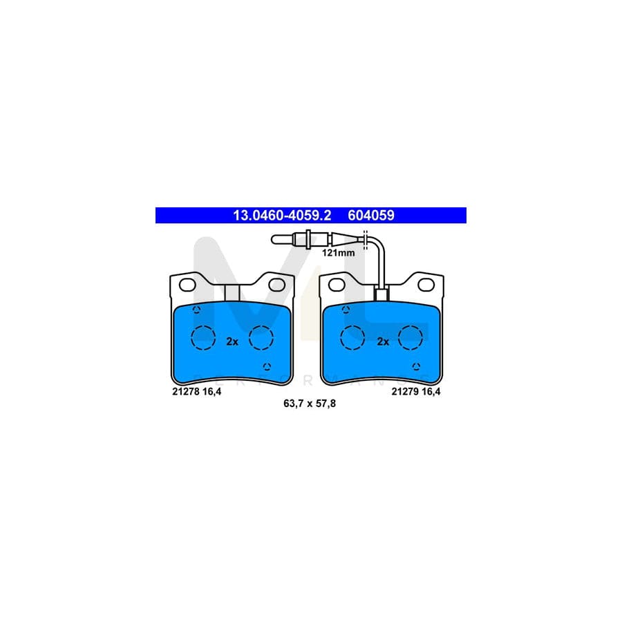 ATE 13.0460-4059.2 Brake pad set for PEUGEOT 406 incl. wear warning contact