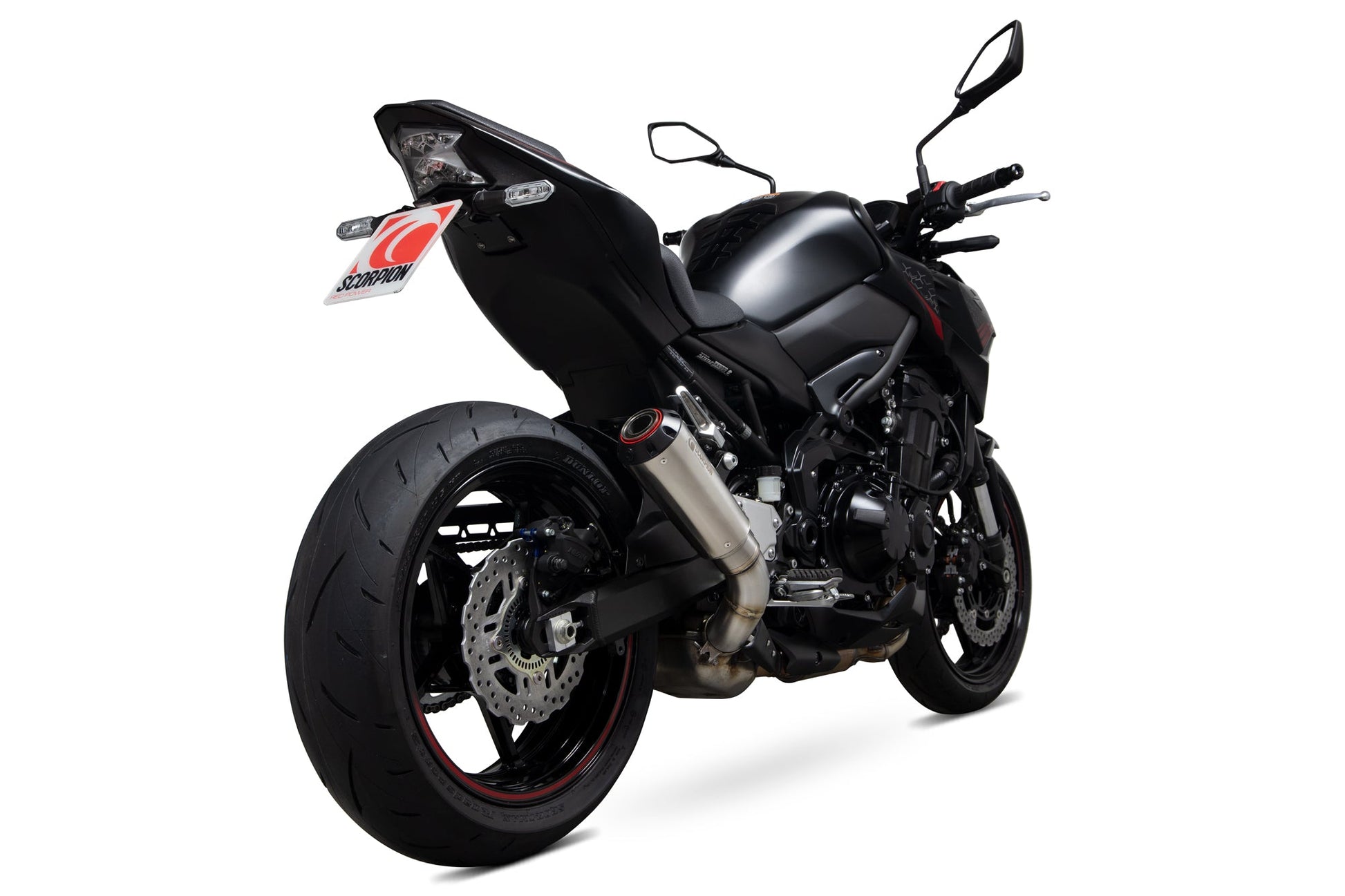 Scorpion PKA136SEO Kawasaki Z900 Red Power Slip-On - Brushed Stainless Steel Sleeve | ML Performance UK UK