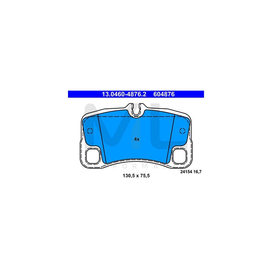 ATE 13.0460-4876.2 Brake pad set for PORSCHE 911 Coupe (997) excl. wear warning contact, prepared for wear indicator