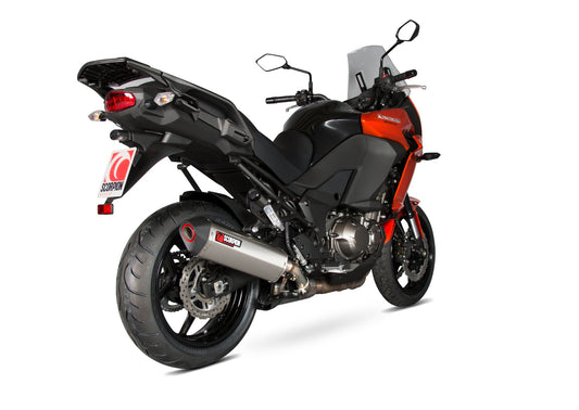Scorpion RKA112SEO Kawasaki Serket Parallel Slip-On - Brushed Stainless Steel Sleeve (Versys 1000 Tourer / Versys 1000 Grand Tourer) | ML Performance UK UK