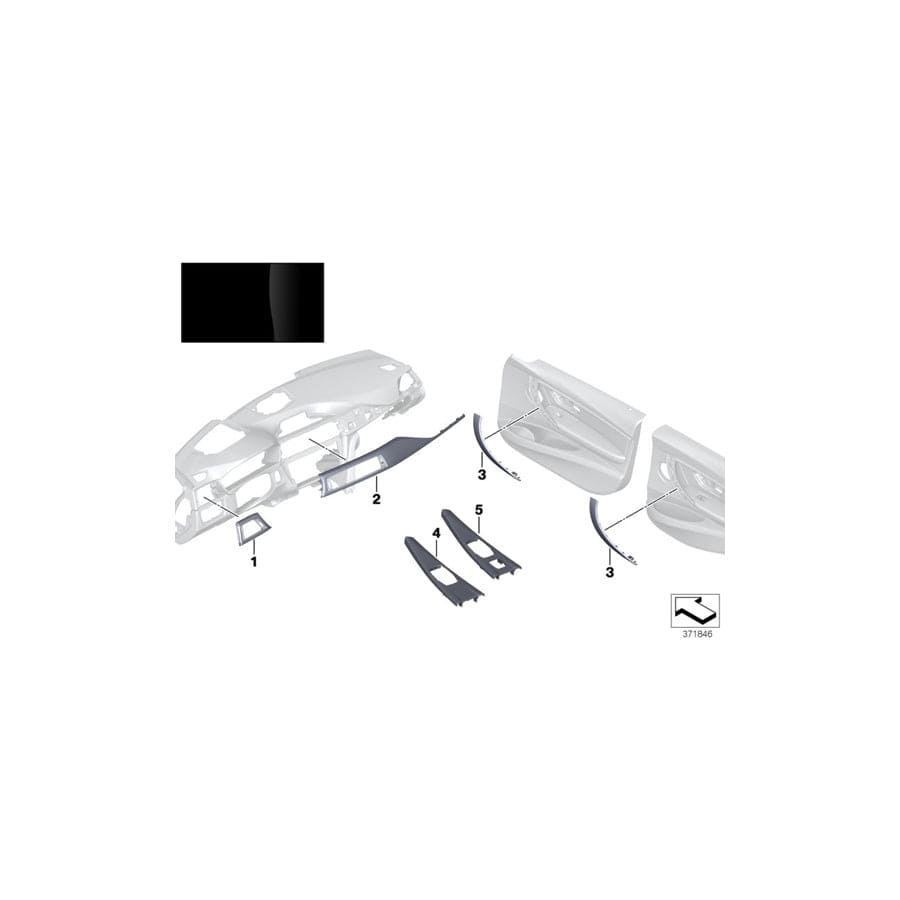 Genuine BMW 51167985001 F80 F32 F33 Decor Panel For Centre Console PIANOLACK SW (Inc. 418i, 430iX & 440i)