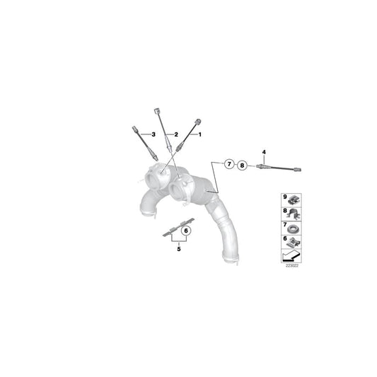Genuine BMW 11787584379 F04 F12 F07 Lambda-Probe Bracket (Inc. Hybrid X6, 550i & 750iX)