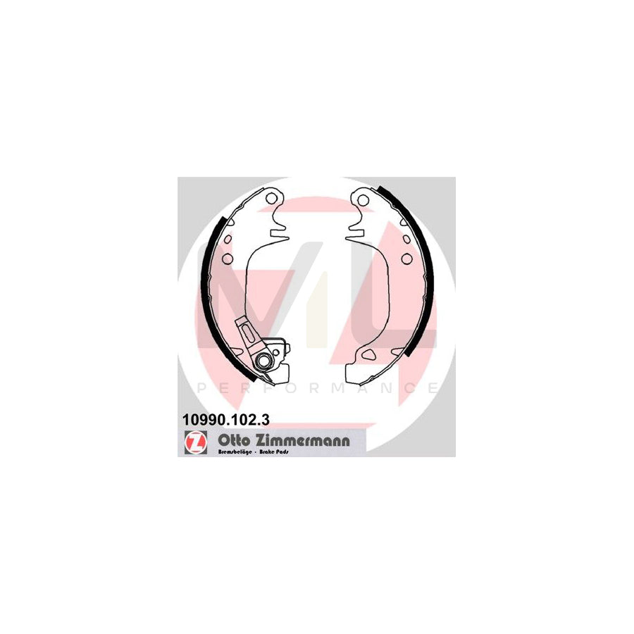 ZIMMERMANN 10990.102.3 Brake Shoe Set Photo corresponds to scope of supply