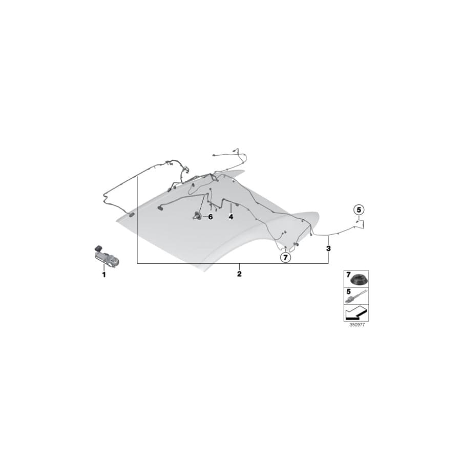Genuine BMW 54347310633 F12 Wiring Harness, Rear Window (Inc. 640iX, 650iX 4.0 & M6)