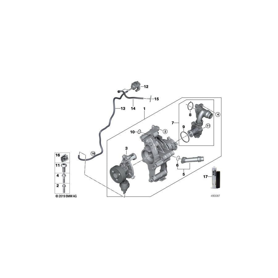 Genuine BMW 11518474929 G32 G30 G31 Connecting Branch, Coolant Line (Inc. X5 25dX, X4 20dX & 320d)
