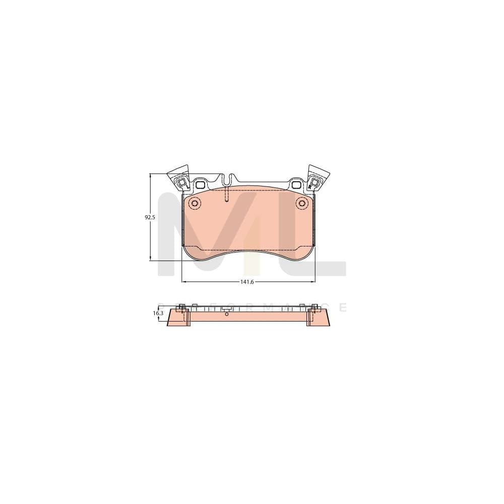 TRW Gdb2229 Brake Pad Set Suitable For Mercedes-Benz A-Class (W176) Prepared For Wear Indicator, With Counterweights