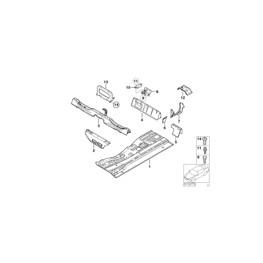 Genuine BMW 41127009375 E53 Supporting Bracket, Backrest, Top Left (Inc. X5)