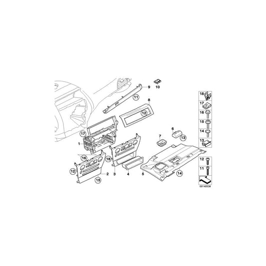 Genuine BMW 51457073722 E63 E64 Decor Cover For Instrument Panel, Center RUTHENIUM (Inc. 645Ci, 650i & 630i)