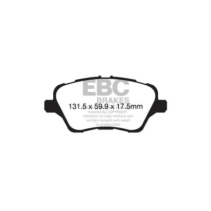 EBC PD09KF1293 Ford Fiesta Mk7 Bluestuff Front Brake Pad & USR Disc Kit - TRW Caliper 2 | ML Performance UK Car Parts
