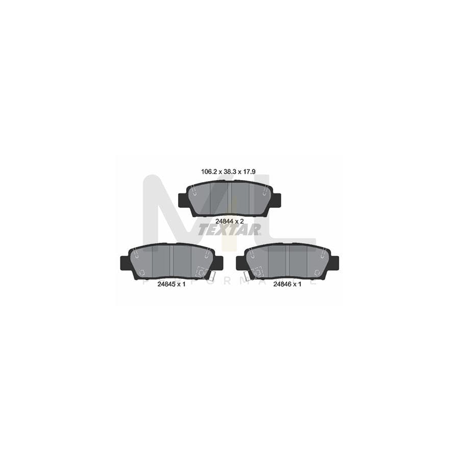 TEXTAR 2484401 Brake pad set with acoustic wear warning