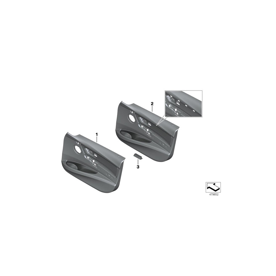 Genuine BMW 51417279207 F30 F31 Door Lining Vynil Front Left SCHWARZ (Inc. 340iX, 328i & 335i)
