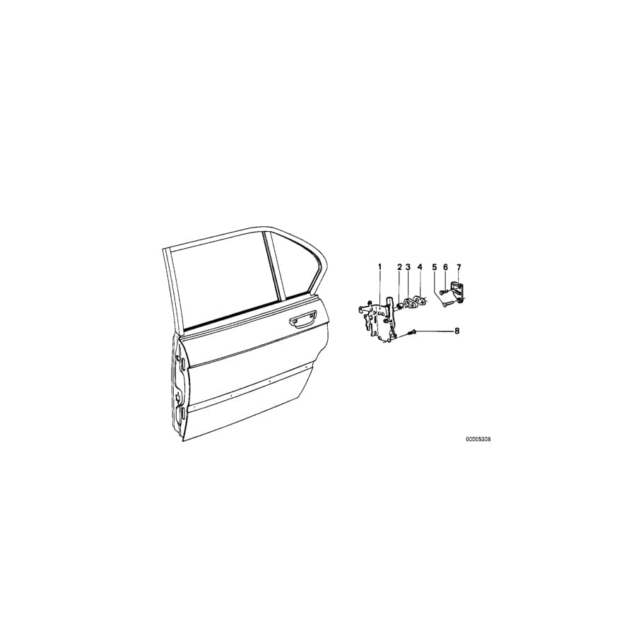 Genuine BMW 51221846034 E12 Catch Rear Right (Inc. 3.0L, 3.3Li & 3.0SBav)