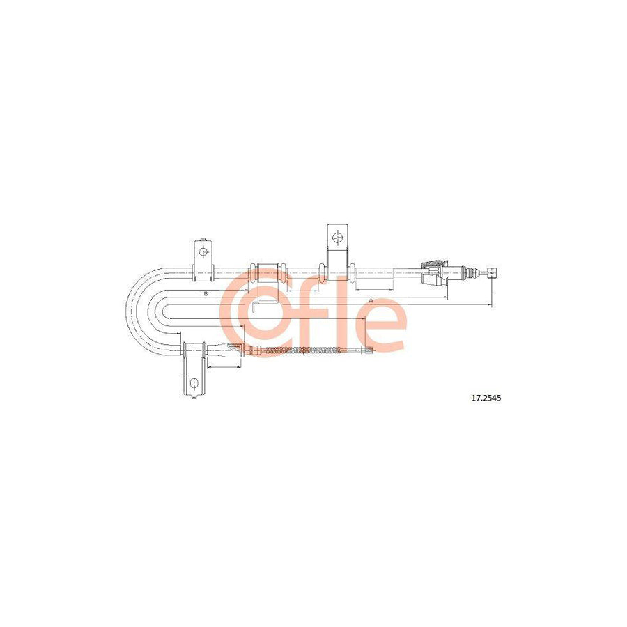 Cofle 92.17.2545 Hand Brake Cable for Hyundai Getz (Tb)